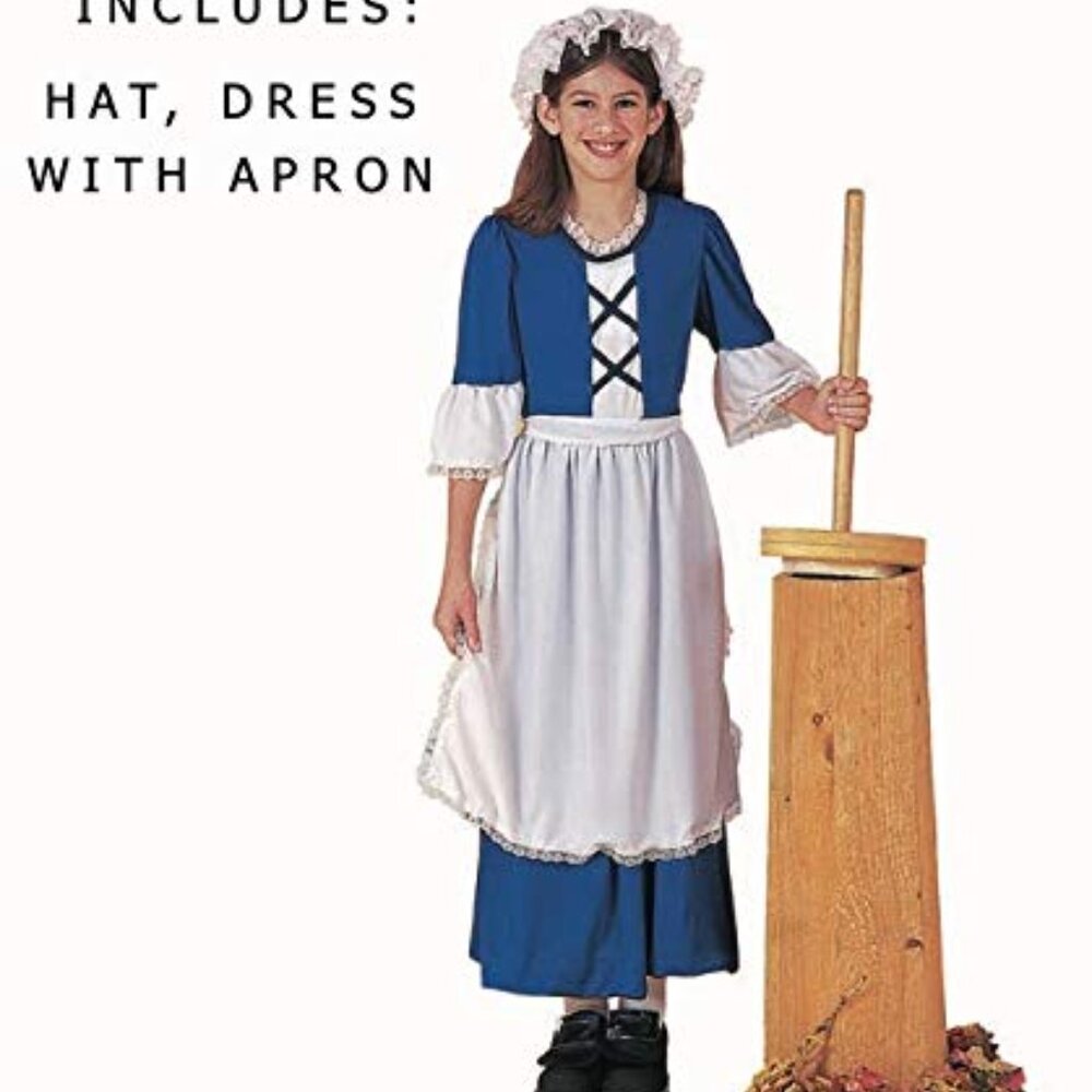 3pc Forum Novelties Colonial Pilgrim Girl Child Costume in packaging